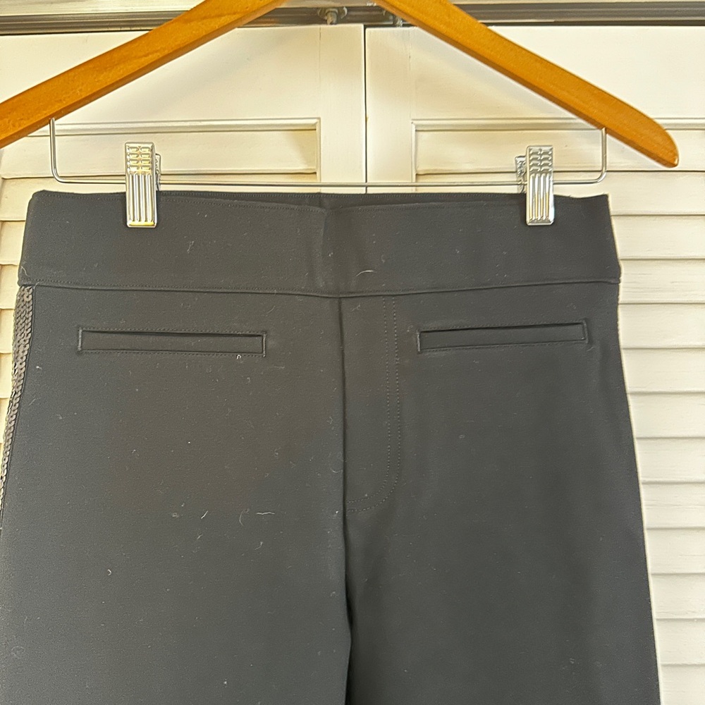 Spanx perfect black pant sequin tuxedo stripe M - Picture 7 of 8